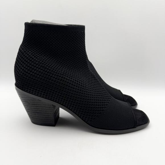 Eileen Fisher Womens Croft Bootie US 10 EU 40.5 Black Stretch Knit Open-Toe NWOB - Picture 3 of 12